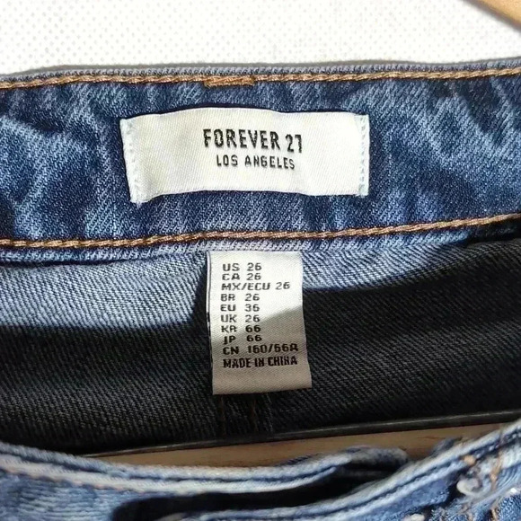 Forever 22 Distressed Blue Jean Short shorts waist 26 - Picture 3 of 4